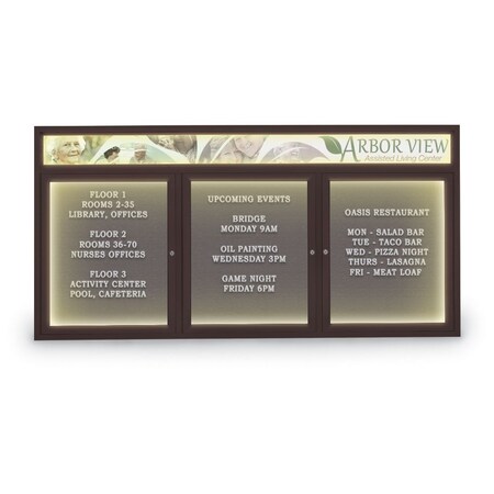 United Visual Products Indoor Enclosed Combo Board, 42"x32", Gold Frame/Burgundy & Rubber UVCB4232G-BURGUN-RUBBER